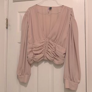NWOT Nude Long Sleeve Corset Top